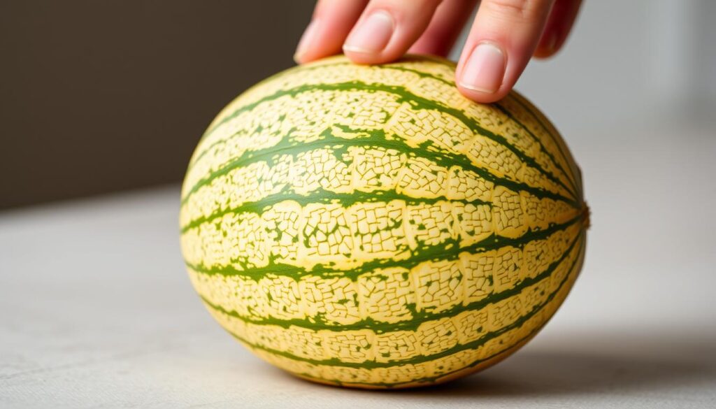 evaluar peso y firmeza del melón